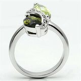 Alamode Rhodium Brass Ring with AAA Grade CZ in Multi Color - Alamode - Flyclothing LLC
