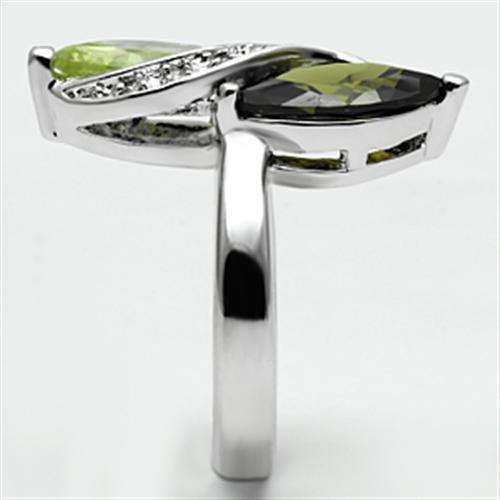 Alamode Rhodium Brass Ring with AAA Grade CZ in Multi Color - Alamode - Flyclothing LLC