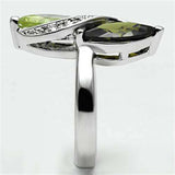 Alamode Rhodium Brass Ring with AAA Grade CZ in Multi Color - Alamode - Flyclothing LLC