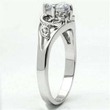 Alamode Rhodium Brass Ring with AAA Grade CZ in Clear - Alamode - Flyclothing LLC