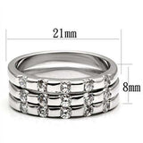 Alamode Rhodium Brass Ring with AAA Grade CZ in Clear - Alamode - Flyclothing LLC