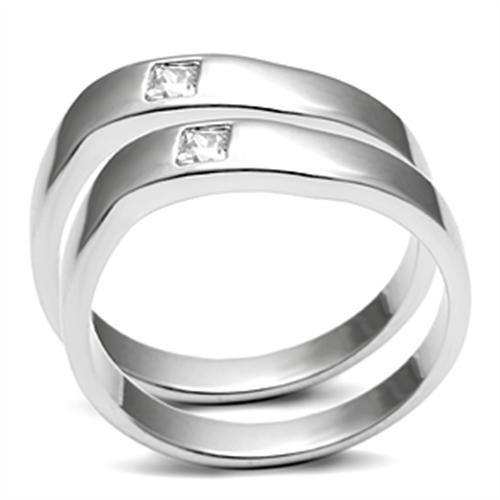 Alamode Rhodium Brass Ring with AAA Grade CZ in Clear - Alamode - Flyclothing LLC
