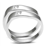 Alamode Rhodium Brass Ring with AAA Grade CZ in Clear - Alamode - Flyclothing LLC