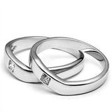 Alamode Rhodium Brass Ring with AAA Grade CZ in Clear - Alamode - Flyclothing LLC