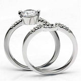 Alamode Rhodium Brass Ring with AAA Grade CZ in Clear - Alamode - Flyclothing LLC