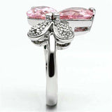 Alamode Rhodium Brass Ring with AAA Grade CZ in Rose - Alamode - Flyclothing LLC