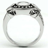 Alamode Rhodium Brass Ring with AAA Grade CZ in Clear - Alamode - Flyclothing LLC