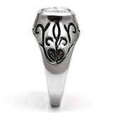 Alamode Rhodium Brass Ring with AAA Grade CZ in Clear - Alamode - Flyclothing LLC