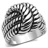 Alamode Rhodium Brass Ring with No Stone - Alamode - Flyclothing LLC