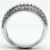 Alamode Rhodium Brass Ring with AAA Grade CZ in Clear - Alamode - Flyclothing LLC