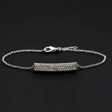 Alamode Rhodium Brass Bracelet with AAA Grade CZ in Clear - Alamode - Flyclothing LLC