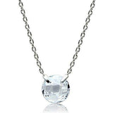 Alamode Rhodium Brass Necklace with AAA Grade CZ in Clear - Alamode - Flyclothing LLC