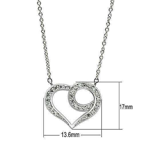Alamode Rhodium Brass Necklace with AAA Grade CZ in Clear - Alamode - Flyclothing LLC