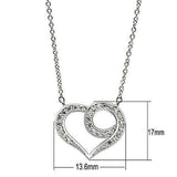 Alamode Rhodium Brass Necklace with AAA Grade CZ in Clear - Alamode - Flyclothing LLC