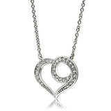 Alamode Rhodium Brass Necklace with AAA Grade CZ in Clear - Alamode - Flyclothing LLC