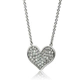 Alamode Rhodium Brass Necklace with AAA Grade CZ in Clear - Alamode - Flyclothing LLC