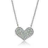 Alamode Rhodium Brass Necklace with AAA Grade CZ in Clear - Alamode - Flyclothing LLC