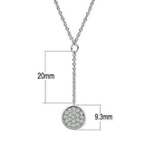 Alamode Rhodium Brass Necklace with AAA Grade CZ in Clear - Alamode - Flyclothing LLC