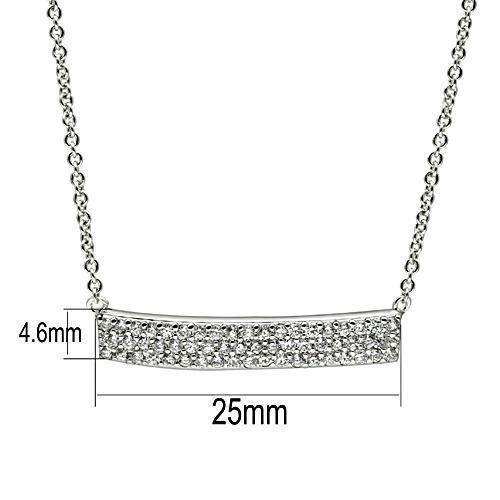 Alamode Rhodium Brass Necklace with AAA Grade CZ in Clear - Alamode - Flyclothing LLC