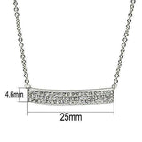 Alamode Rhodium Brass Necklace with AAA Grade CZ in Clear - Alamode - Flyclothing LLC