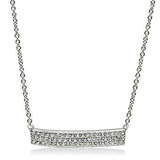 Alamode Rhodium Brass Necklace with AAA Grade CZ in Clear - Alamode - Flyclothing LLC
