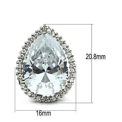 Alamode Rhodium Brass Earrings with AAA Grade CZ in Clear - Alamode - Flyclothing LLC