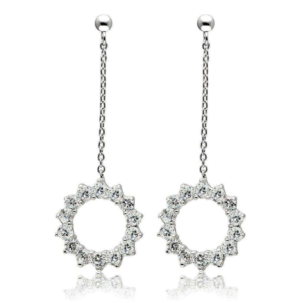 Alamode Rhodium Brass Earrings with AAA Grade CZ in Clear - Alamode - Flyclothing LLC
