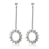 Alamode Rhodium Brass Earrings with AAA Grade CZ in Clear - Alamode - Flyclothing LLC
