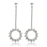 Alamode Rhodium Brass Earrings with AAA Grade CZ in Clear - Alamode - Flyclothing LLC