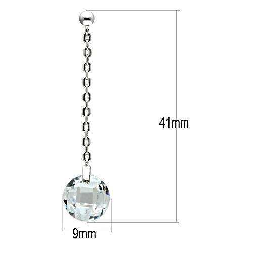 Alamode Rhodium Brass Earrings with AAA Grade CZ in Clear - Alamode - Flyclothing LLC