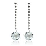 Alamode Rhodium Brass Earrings with AAA Grade CZ in Clear - Alamode - Flyclothing LLC