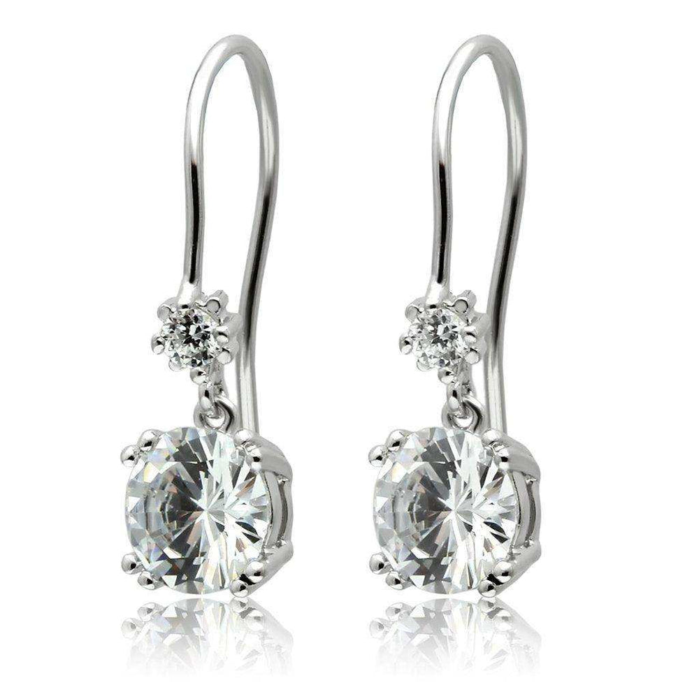 Alamode Stainless Steel Earrings with AAA Grade CZ in Clear - Alamode - Flyclothing LLC