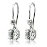 Alamode Stainless Steel Earrings with AAA Grade CZ in Clear - Alamode - Flyclothing LLC