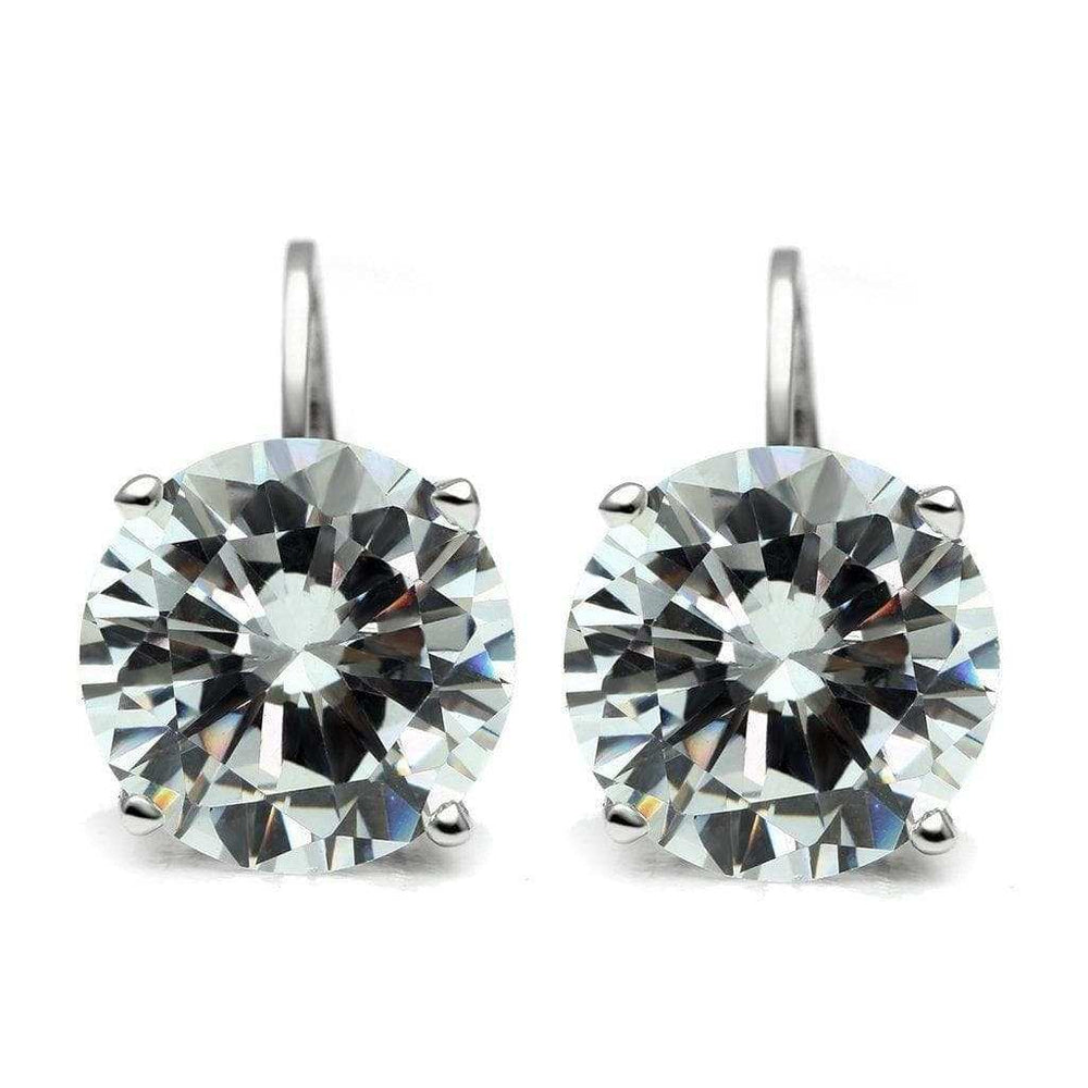 Alamode Rhodium Brass Earrings with AAA Grade CZ in Clear - Alamode - Flyclothing LLC