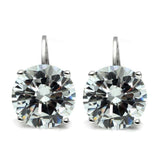 Alamode Rhodium Brass Earrings with AAA Grade CZ in Clear - Alamode - Flyclothing LLC