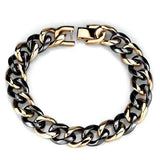 Alamode IP Rose Gold(Ion Plating) Stainless Steel Bracelet with Ceramic in Jet - Alamode - Flyclothing LLC