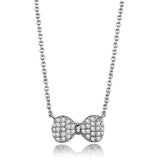 Alamode Rhodium Brass Chain Pendant with AAA Grade CZ in Clear - Alamode - Flyclothing LLC