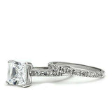 Alamode Rhodium Brass Ring with AAA Grade CZ in Clear - Alamode - Flyclothing LLC