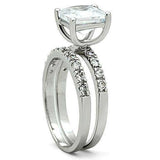 Alamode Rhodium Brass Ring with AAA Grade CZ in Clear - Alamode - Flyclothing LLC