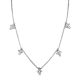 Alamode Rhodium Brass Chain Pendant with AAA Grade CZ in Clear - Alamode - Flyclothing LLC