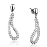 Alamode Rhodium Brass Earrings with AAA Grade CZ in Clear - Alamode - Flyclothing LLC