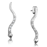 Alamode Rhodium Brass Earrings with AAA Grade CZ in Clear - Alamode - Flyclothing LLC
