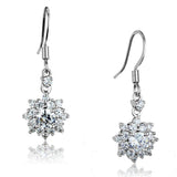 Alamode Rhodium Brass Earrings with AAA Grade CZ in Clear - Alamode - Flyclothing LLC