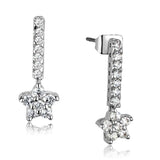 Alamode Rhodium Brass Earrings with AAA Grade CZ in Clear - Alamode - Flyclothing LLC
