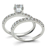 Alamode Rhodium Brass Ring with AAA Grade CZ in Clear - Alamode - Flyclothing LLC