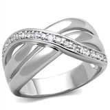 Alamode Rhodium Brass Ring with AAA Grade CZ in Clear - Alamode - Flyclothing LLC