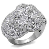 Alamode Rhodium Brass Ring with AAA Grade CZ in Clear - Alamode - Flyclothing LLC
