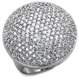 Alamode Rhodium Brass Ring with AAA Grade CZ in Clear - Alamode - Flyclothing LLC