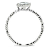Alamode Rhodium Brass Ring with AAA Grade CZ in Clear - Alamode - Flyclothing LLC