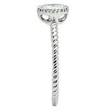 Alamode Rhodium Brass Ring with AAA Grade CZ in Clear - Alamode - Flyclothing LLC